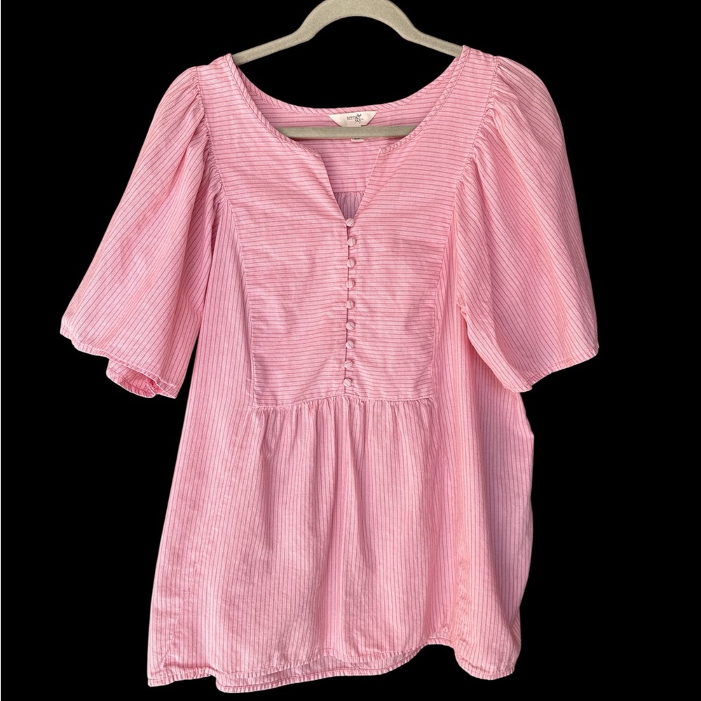 Terra & Sky Pink Button-Front Blouse